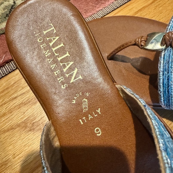 Women's Blue and Brown Sandals Italian Shoemakers NEW without tags not worn SZ 9 - Picture 5 of 5